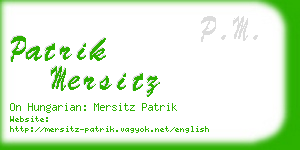 patrik mersitz business card